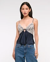 Lace and Satin V-Neck Cami