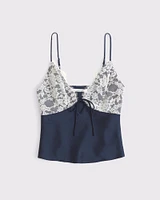 Lace and Satin V-Neck Cami