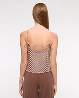 Linen-Blend Flyaway Top