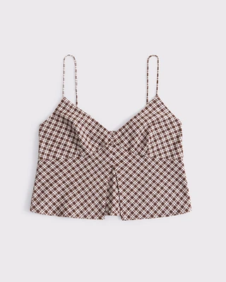 Linen-Blend Flyaway Top