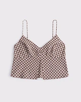 Linen-Blend Flyaway Top