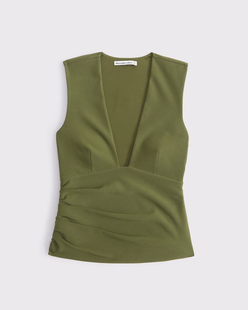 Bra-Free Plunge Ruched Top