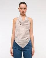Cowl Neck Tie-Back Halter Top