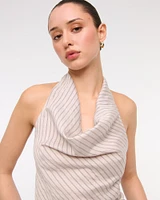 Cowl Neck Tie-Back Halter Top