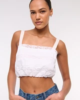Cropped Lace Bubble Hem Cami