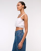 Cropped Lace Bubble Hem Cami