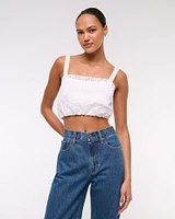 Cropped Lace Bubble Hem Cami