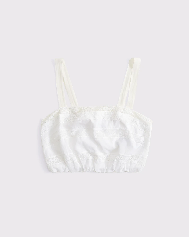 Cropped Lace Bubble Hem Cami