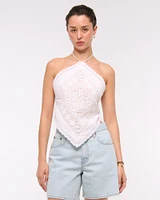 Linen-Blend Bandana Top