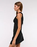 Linen-Blend Tie-Back Set Top