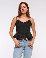 Lace-Trim Tie-Strap Cami