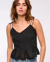 Lace-Trim Tie-Strap Cami