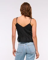 Lace-Trim Tie-Strap Cami