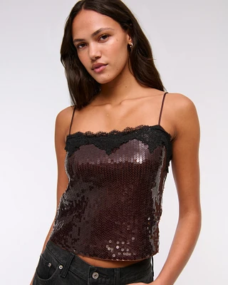 Sequin Squareneck Cami