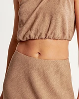 Crinkle Textured Column Maxi Skirt