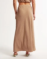 Crinkle Textured Column Maxi Skirt