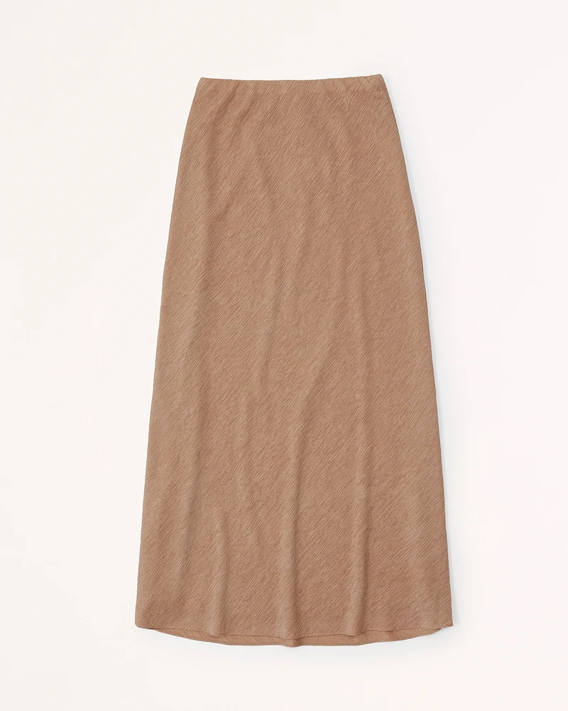 Crinkle Textured Column Maxi Skirt