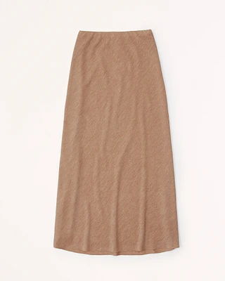 Crinkle Textured Column Maxi Skirt