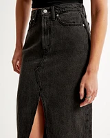 Denim Cargo Midi Skirt