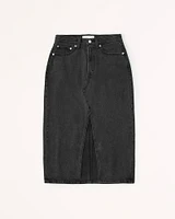 Denim Cargo Midi Skirt