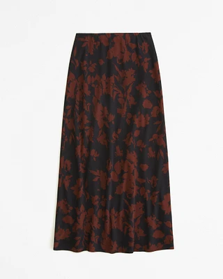 Matte Satin Midi Skirt