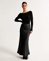 Elevated Satin Column Maxi Skirt