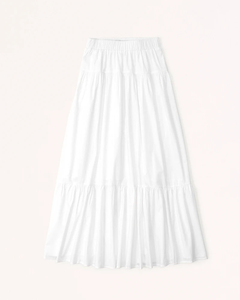 Poplin Tiered Maxi Skirt