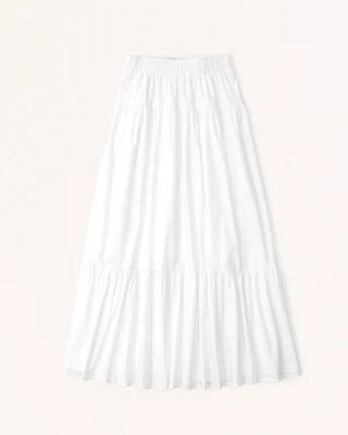 Poplin Tiered Maxi Skirt