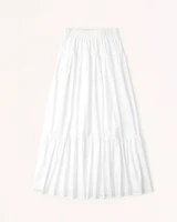 Poplin Tiered Maxi Skirt