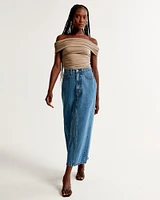 Denim Column Maxi Skirt