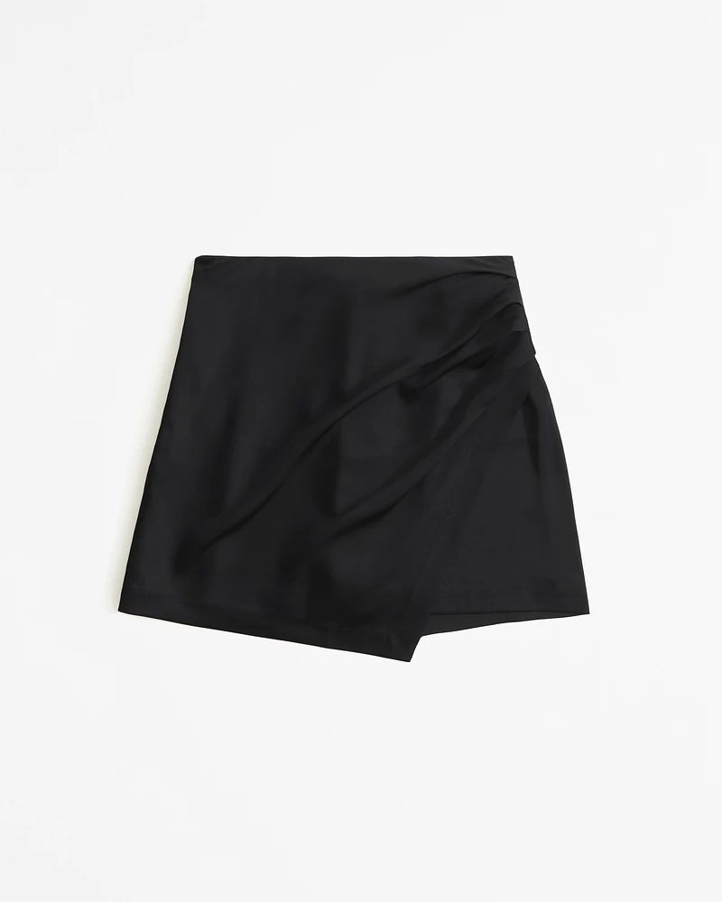 Satin Draped Mini Skort