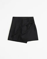 Satin Draped Mini Skort