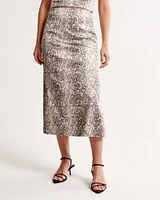 Satin Sculpt Midi Skirt