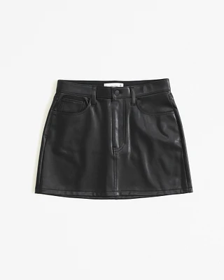 Vegan Leather 5-Pocket Mini Skirt