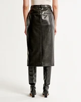 Vegan Leather Pencil Midi Skirt