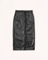 Vegan Leather Pencil Midi Skirt