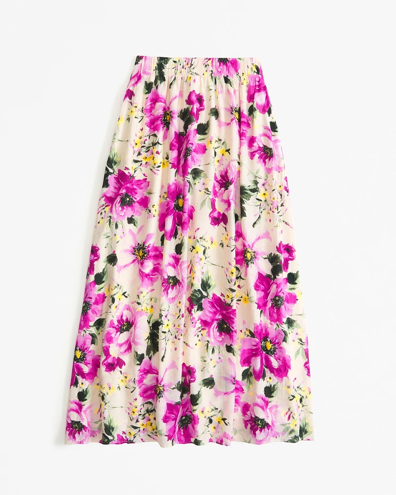 Crinkle Textured Maxi Skirt