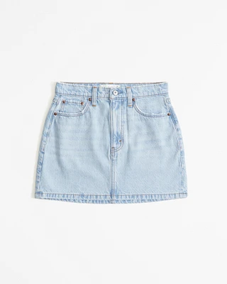 Seamed Denim Mini Skirt