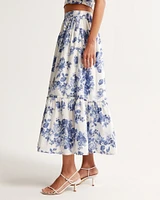 Poplin Tiered Maxi Skirt