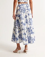 Poplin Tiered Maxi Skirt