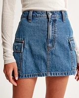 Seamed Denim Mini Skirt