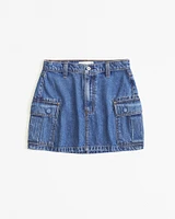 Seamed Denim Mini Skirt