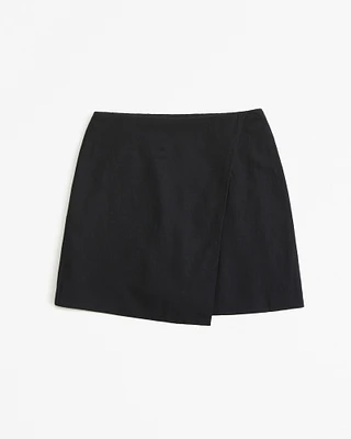 The A&F Scarlett Linen-Blend Wrap Mini Skort