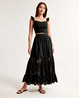 Elevated Embroidered Maxi Skirt