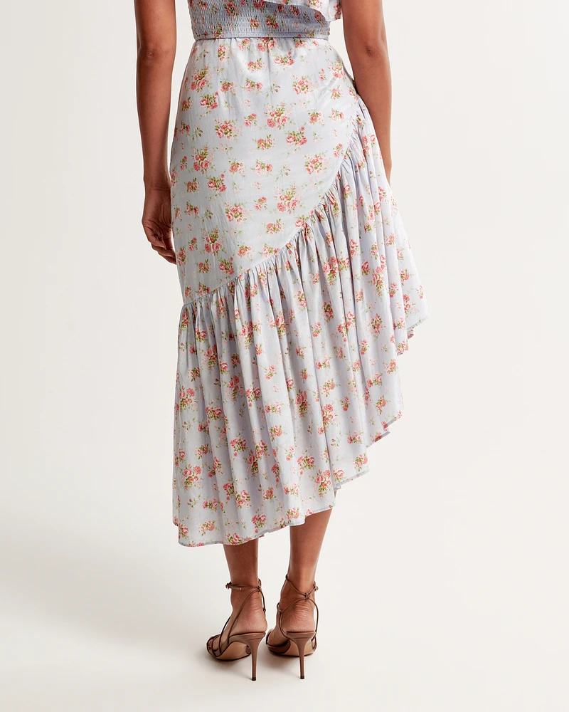 Asymmetrical Ruffle Maxi Skirt