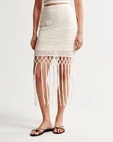 Crochet-Style Tassel Mini Skirt