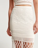 Crochet-Style Tassel Mini Skirt