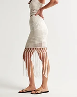 Crochet-Style Tassel Mini Skirt