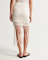 Crochet-Style Tassel Mini Skirt