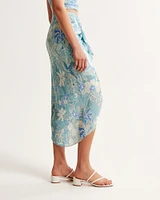 Ruched Flowy Midi Skirt